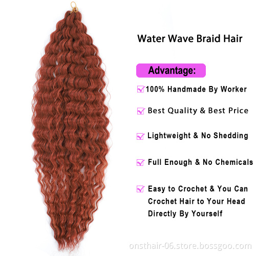 onst Hot New 30" Deep Wave Crochet Hair Bohemia Crochet Hair Synthetic Braiding Hair No Weft Curly Colored Long Soft Natural Wav